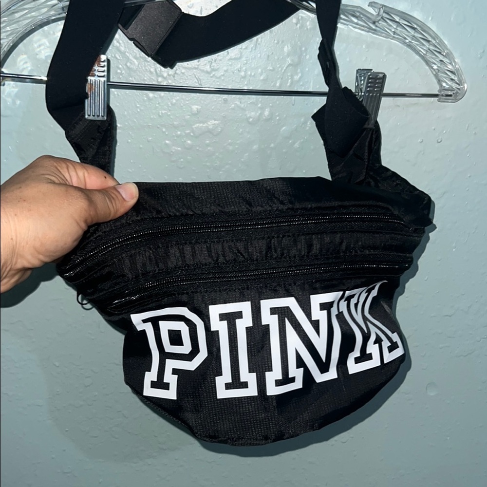 PINK Victoria's Secret Black Drawstring Backpack - Picture 3 of 3